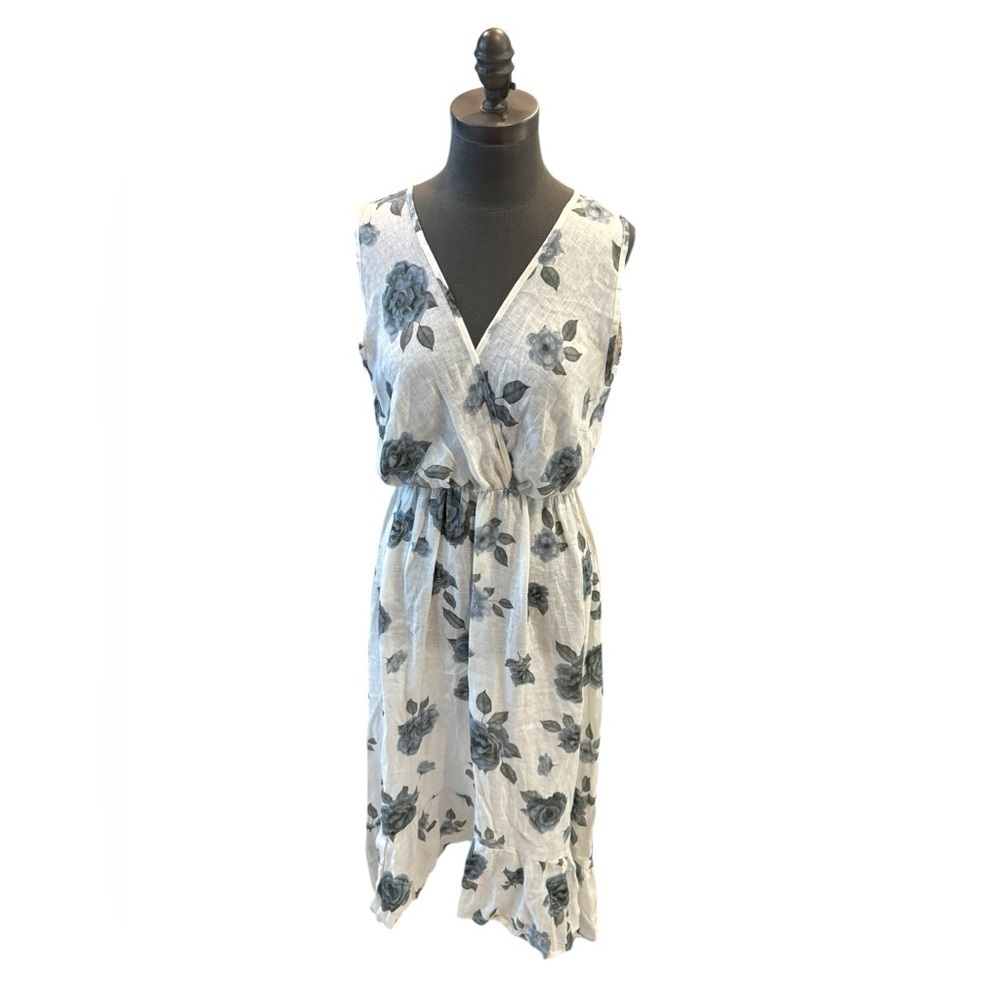 Le Ragazze Made in Italy Linen Floral Dress Large